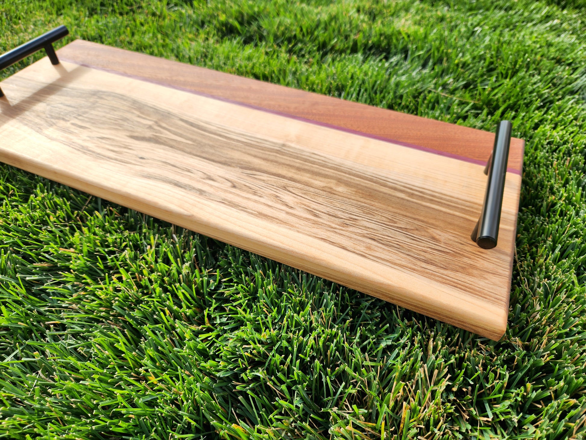 Cutting Board - Rosewood, Hard Maple & Monkey Pod - Center Stripe