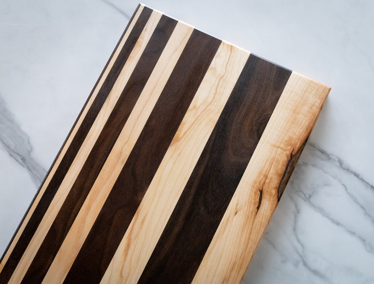 Cutting Board - Black Walnut - Bold Stripes - Handmade