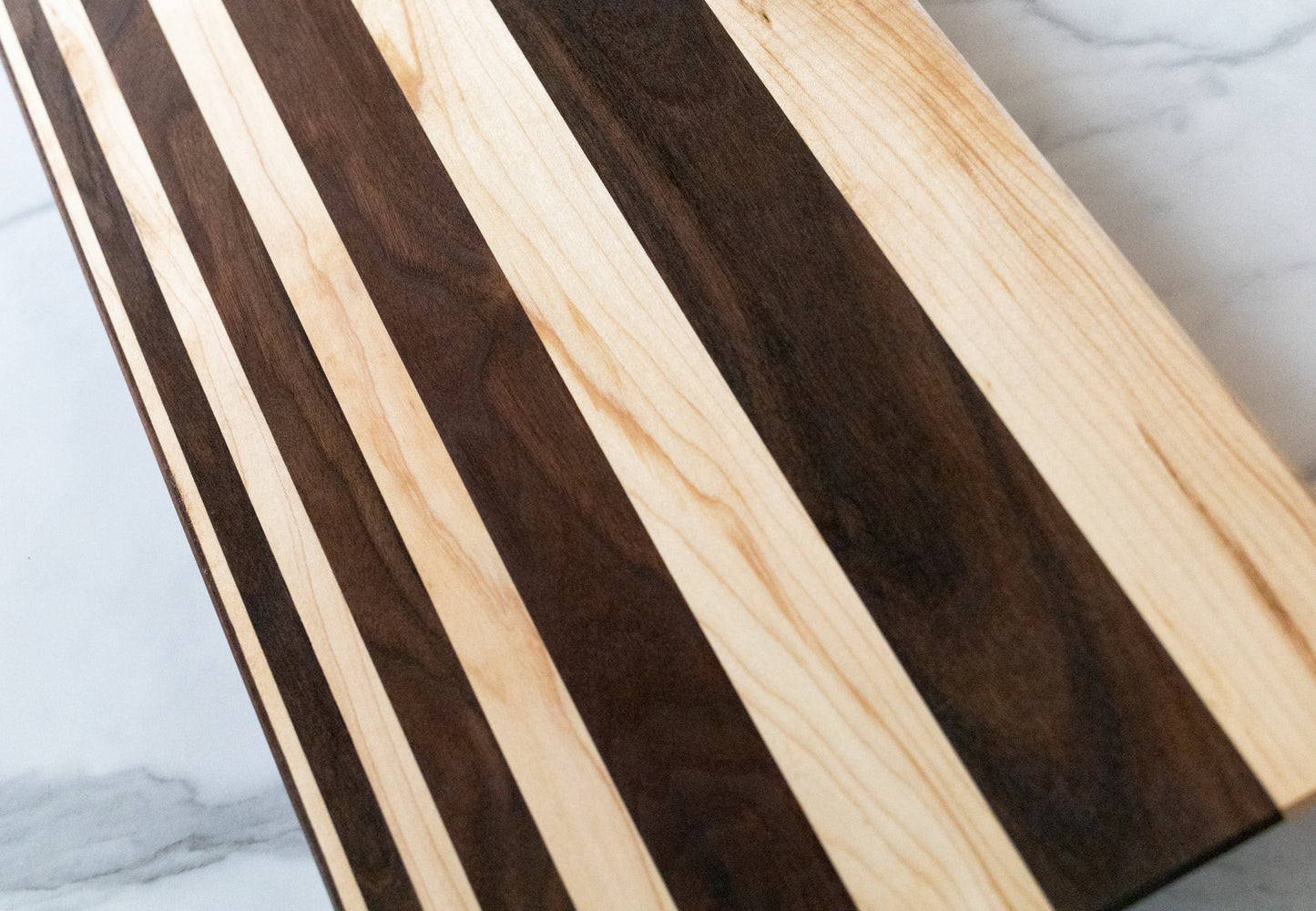 Cutting Board - Black Walnut - Bold Stripes - Handmade