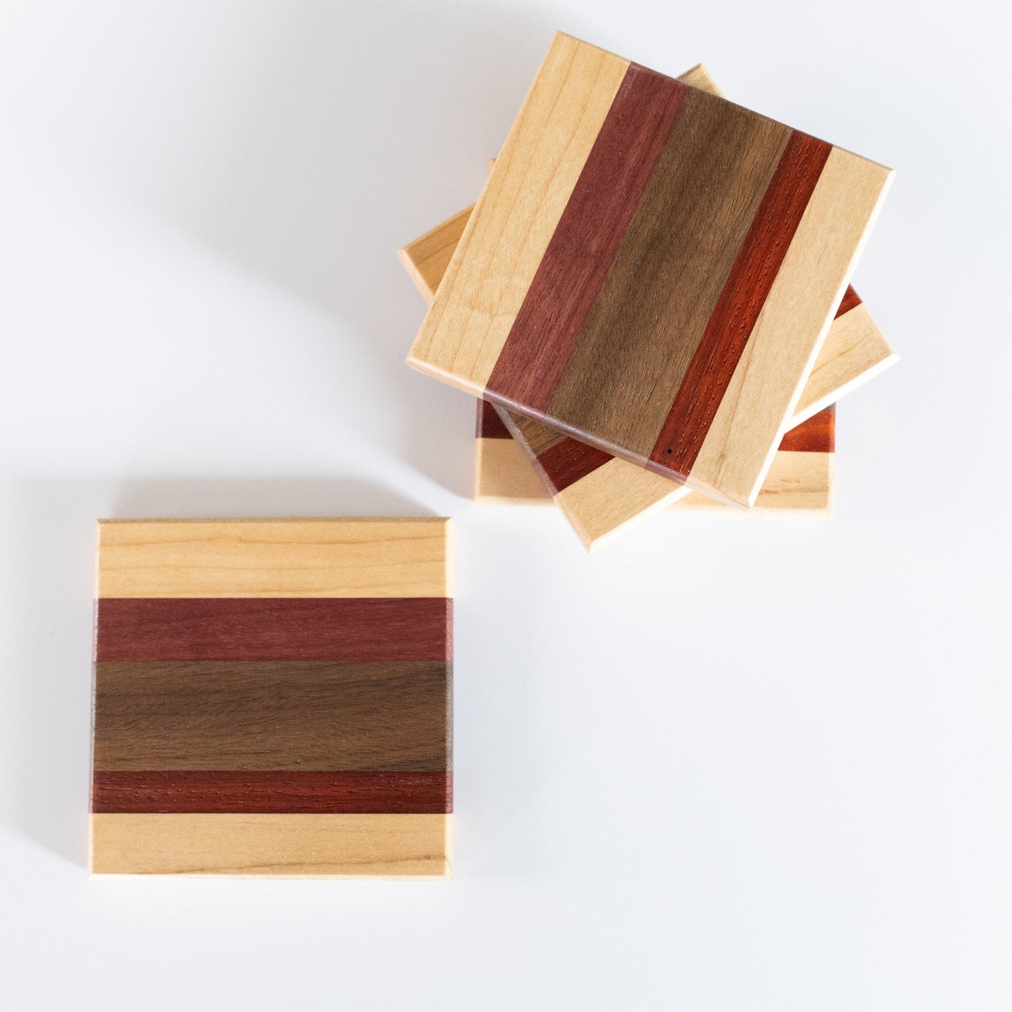 Wooden Coasters - Purpleheart - Padauk - Maple - Walnut