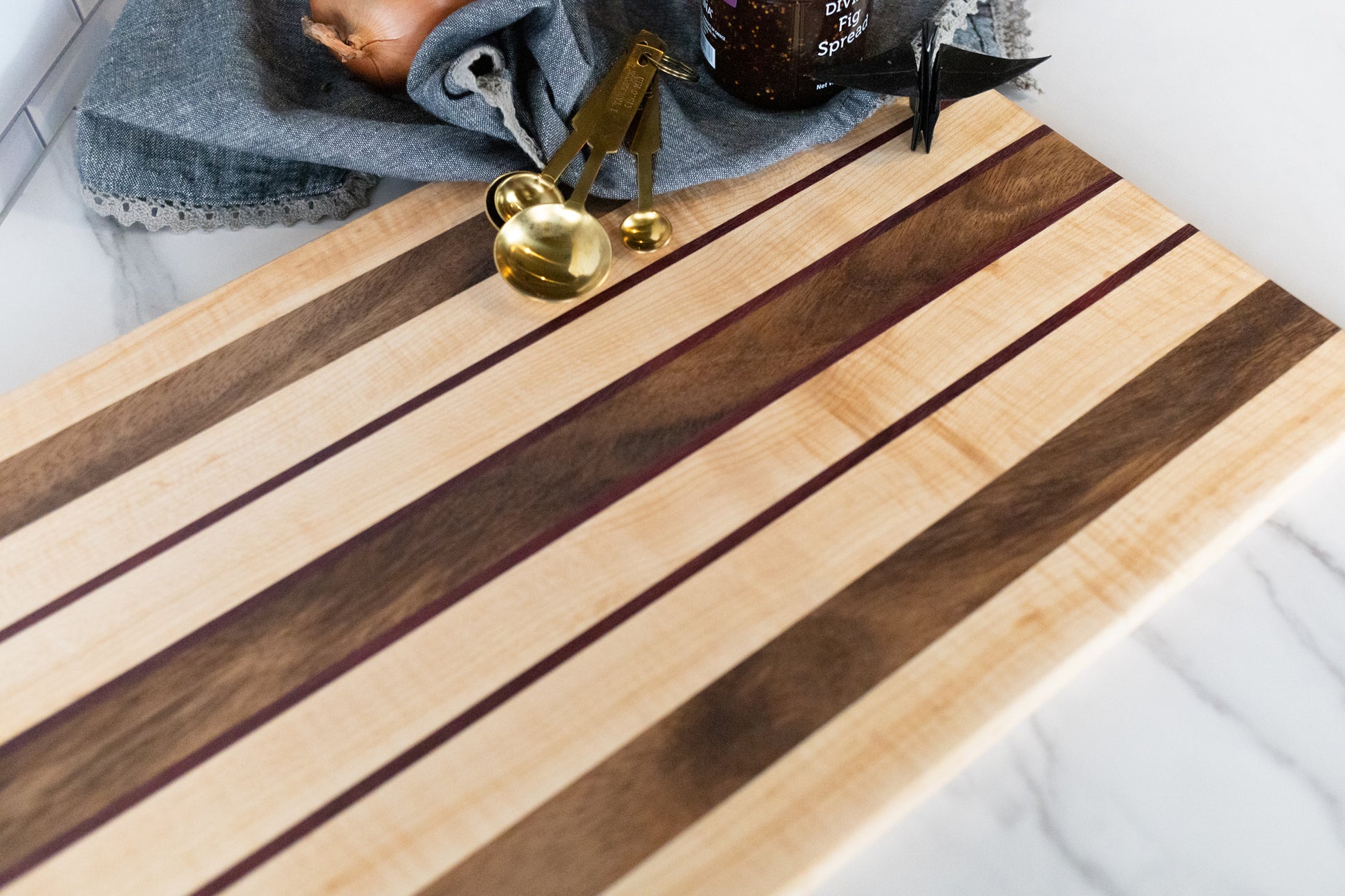 Cutting Board - Rosewood, Hard Maple & Monkey Pod - Center Stripe